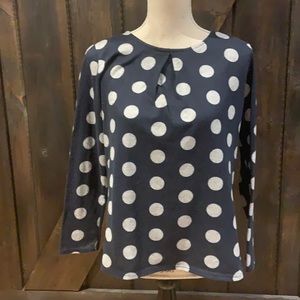 Faith and joy Grey and navy Polk a dot long sleeve cozy b…